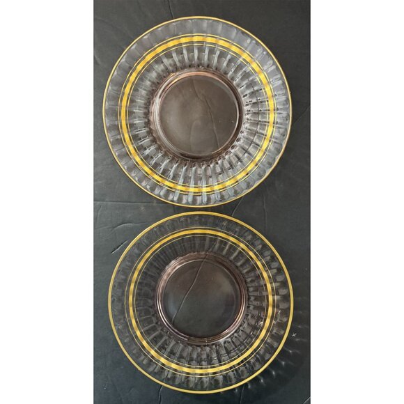 Set of 2 Culver 22K gold Thumbprint 8" Plates no chips/cracks Vintage MCM - Picture 3 of 3